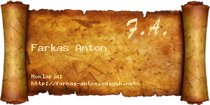 Farkas Anton névjegykártya